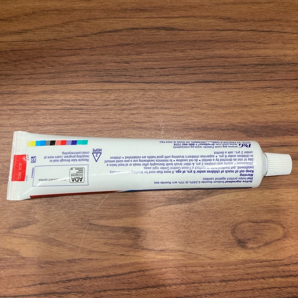 Crest Toothpaste Tube - Blue and Red Packaging - Picture 3 of 3